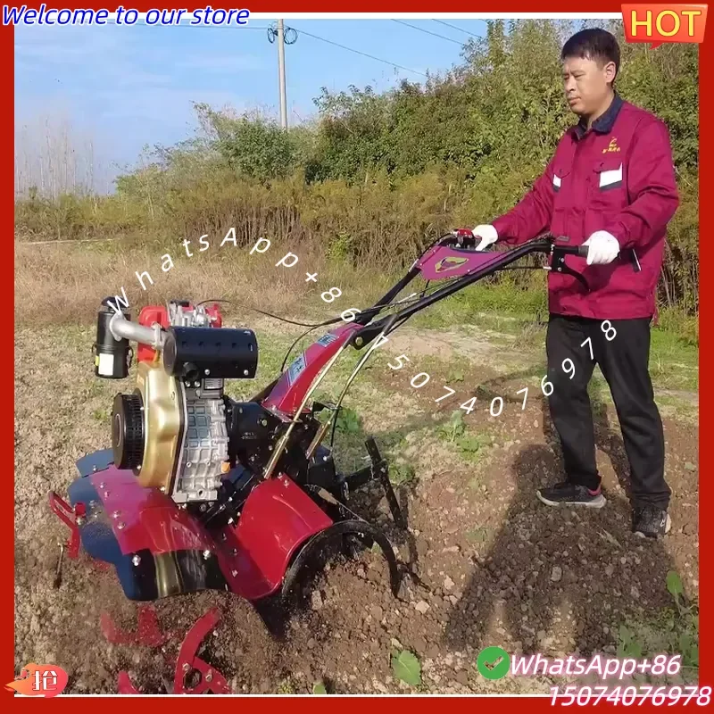 2026 Mini Self Propelled Cultivator Small Plough Machine Engine Power Tiller