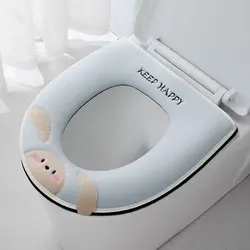 Otoño, invierno, hogar, cubierta de asiento de inodoro, almohadilla de lavado, parte inferior, impermeable, lindo Conejo, suave, cubre inodoro cálido, asiento de WC, cojín grueso
