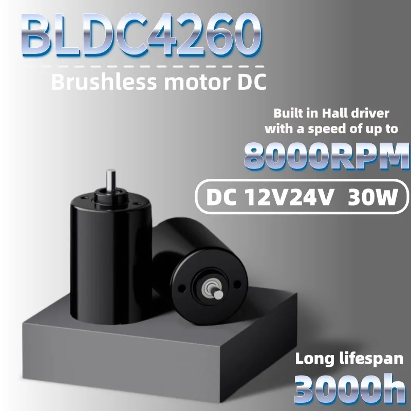 

BLDC4260 Brushless DC Motor 12V 24V High Speed Silent Mini Motor Adjustable Speed Long Life Small Motor for DIY RC Drone