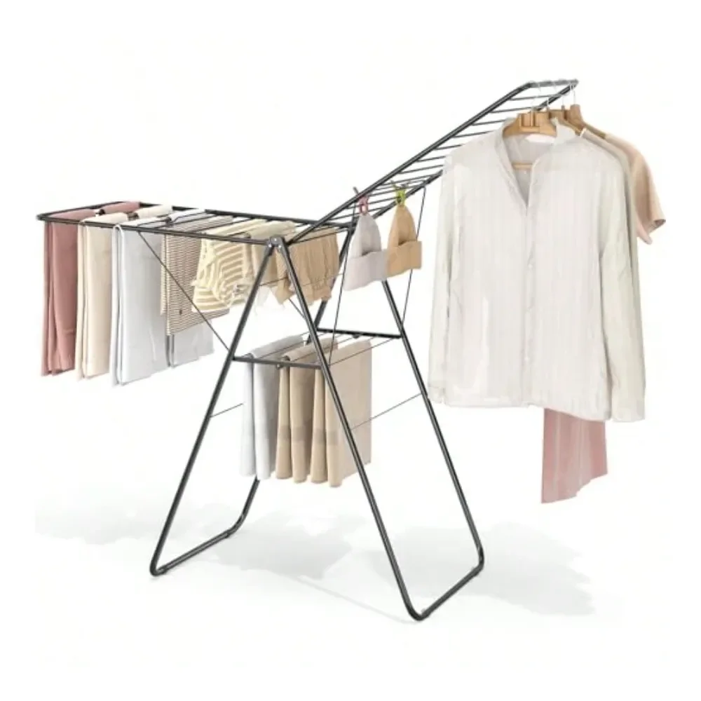 

Drying Rack Foldable Drying Rack Clothing With HeightAdjustable Metal Laundry Rack Indoor Outdoor Use No Assembly 20.47 X 70 X