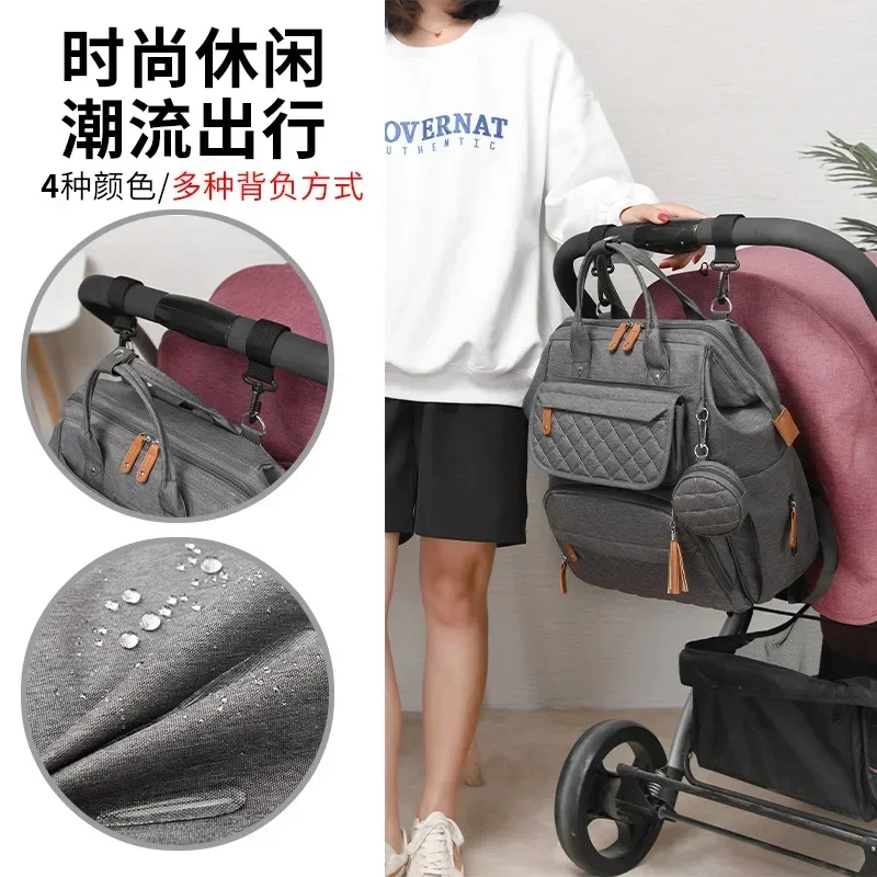 Large Capacity Mommy Bag Multi Functional Portable Mom Storage Backpack Milk Bottle Diaper Multi Compartment Maternal Christmas 