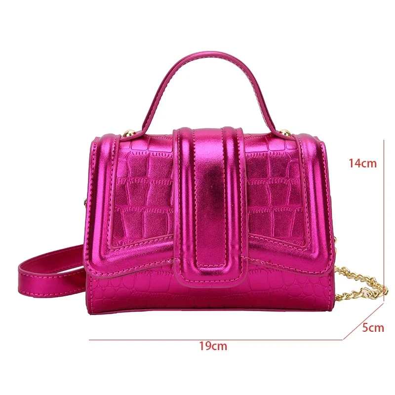 Brand Women Bag Gold Silvery Handbag Crocodile Pattern Mini Crossbody Bag for Women 2023 Designer Shoulder Bag Luxury Clutches