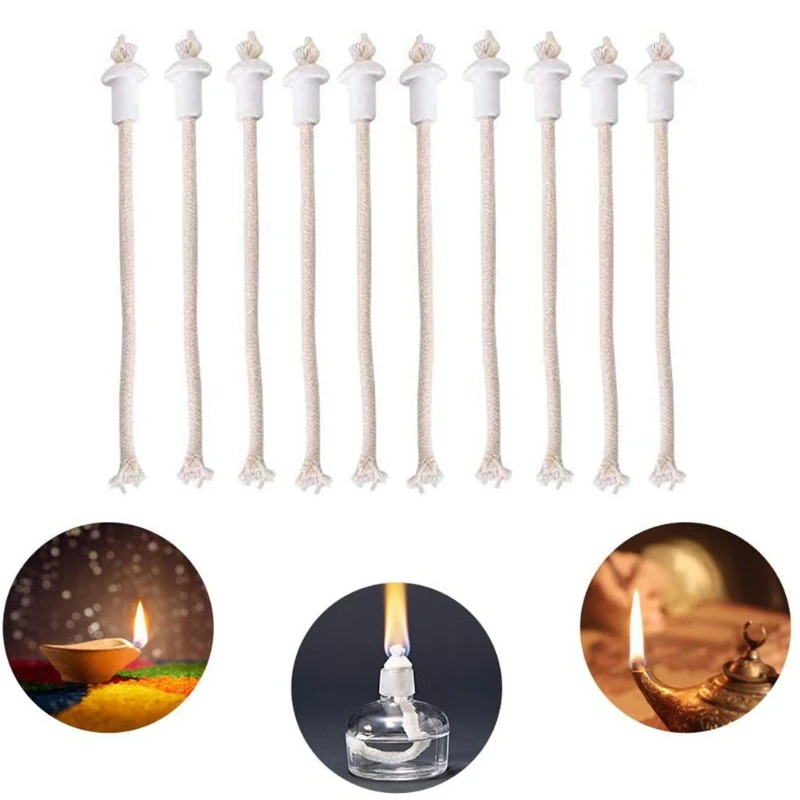 7pcs Oil Lantern Wicks Heat-Resistant Kerosene Wick for Ceramic Holders Torch Wine Bottle Oil Lamp Dropship