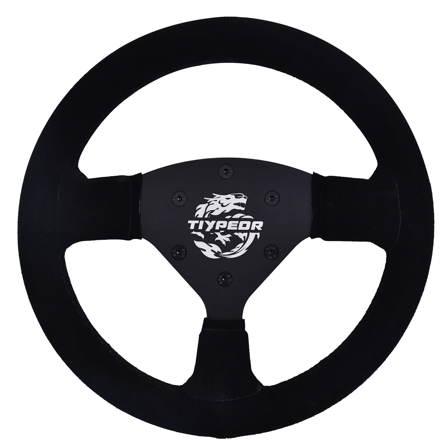 

TIYPEOR Small Size Steering Wheel Black Micro-fiber Material Drift Racing Steering Wheel With 5mm Bracke