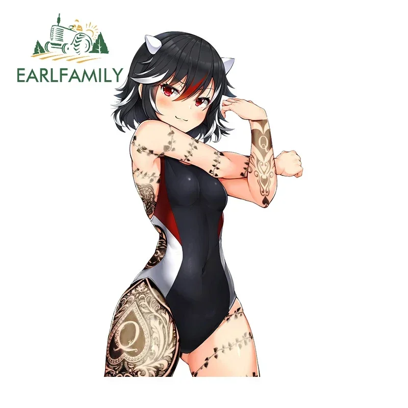 

EARLFAMILY 13cm x 7.5cm for Blacked Genshin Tattoo Hentai Fanart Car Sticker Sexy Anime Hot Game Decal Personality Caravan Decor