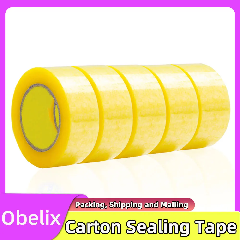 Obelix Yellow Carton Sealing Tape, Packing Tape, Moving Tape Shipping Packaging Tape, for Packing, Home,Shipping and Mailing