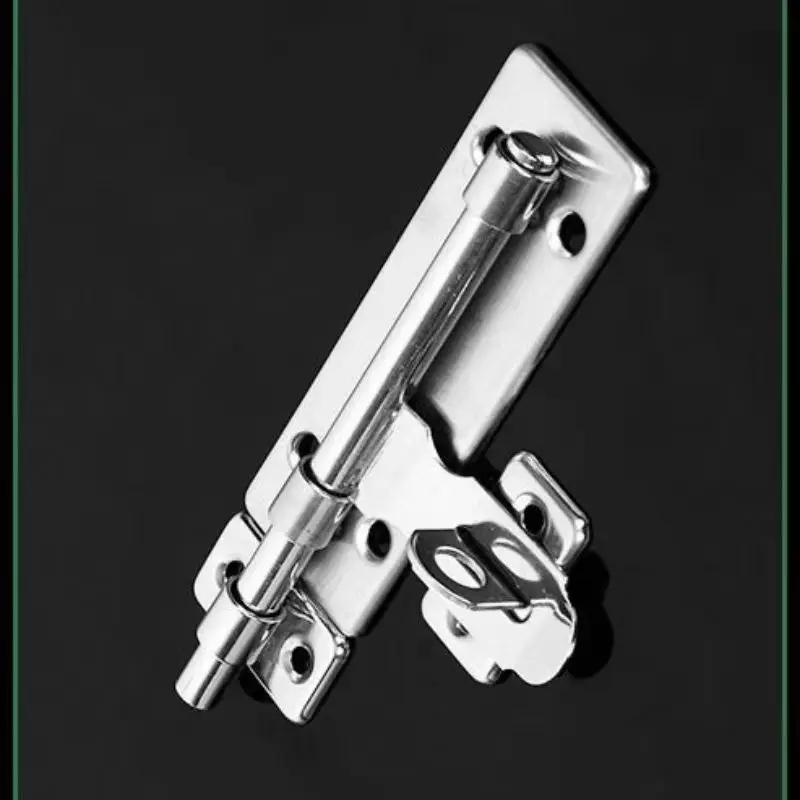 Thickened Anti-Theft Door Lock Bolt Left-Right Adjustable Latch Flanged Straight Plate Hardware Vintage Style for Household Secu