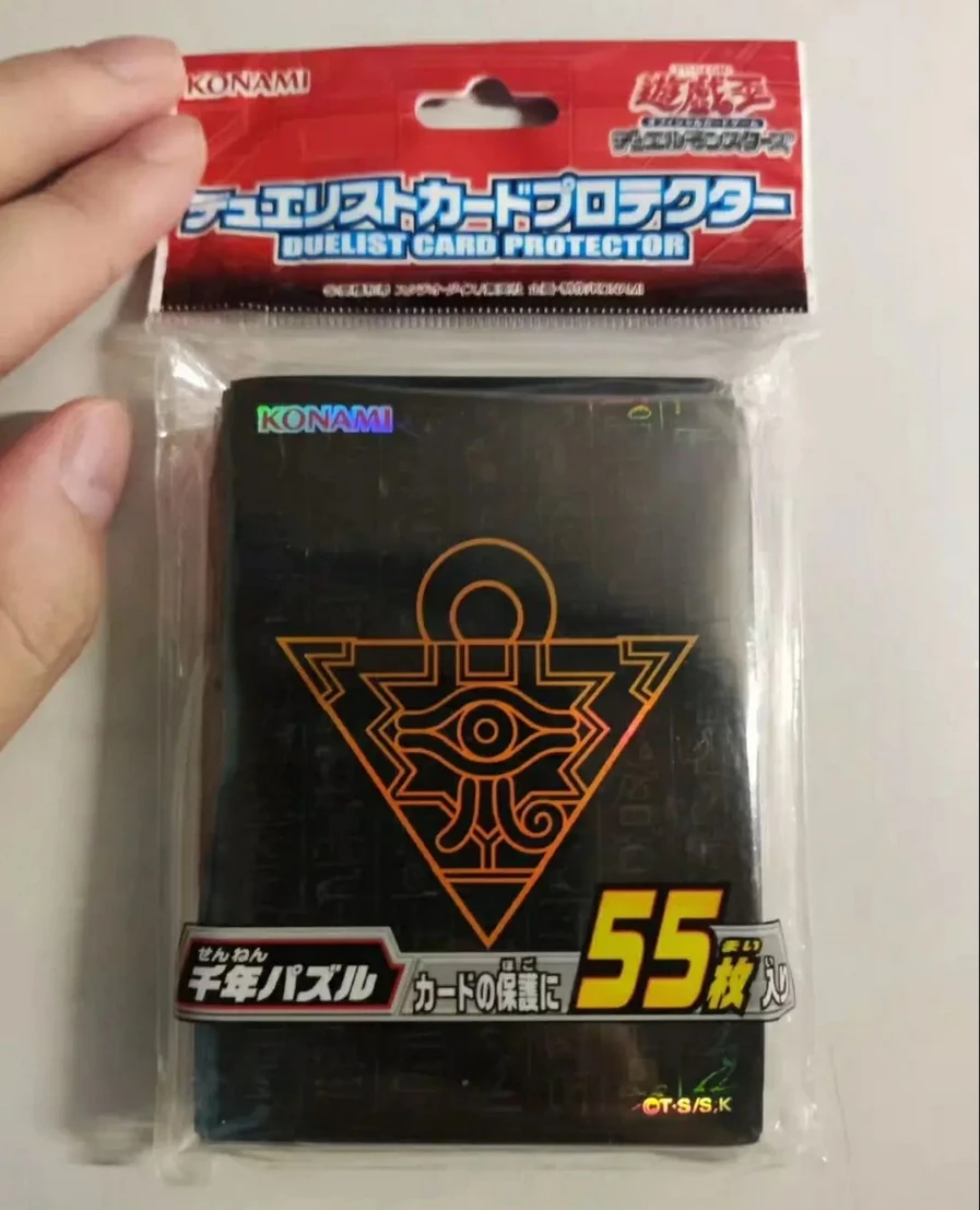 55Pcs Yugioh KONAMI Duel Monsters Black Millennium Puzzle Official Collection Sealed Duelist Card Protector Sleeves