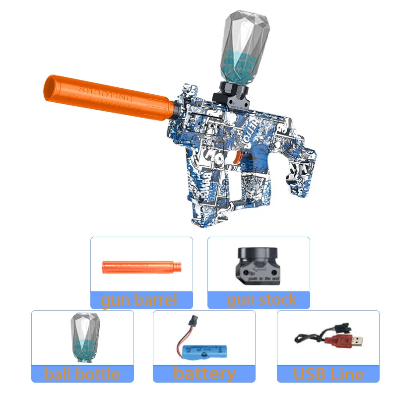 총 장난감 전기 볼 블래스터 권총 사격 스포츠 게임 야외 고속 충전식 인터랙티브 게임 소년 성인 선물용