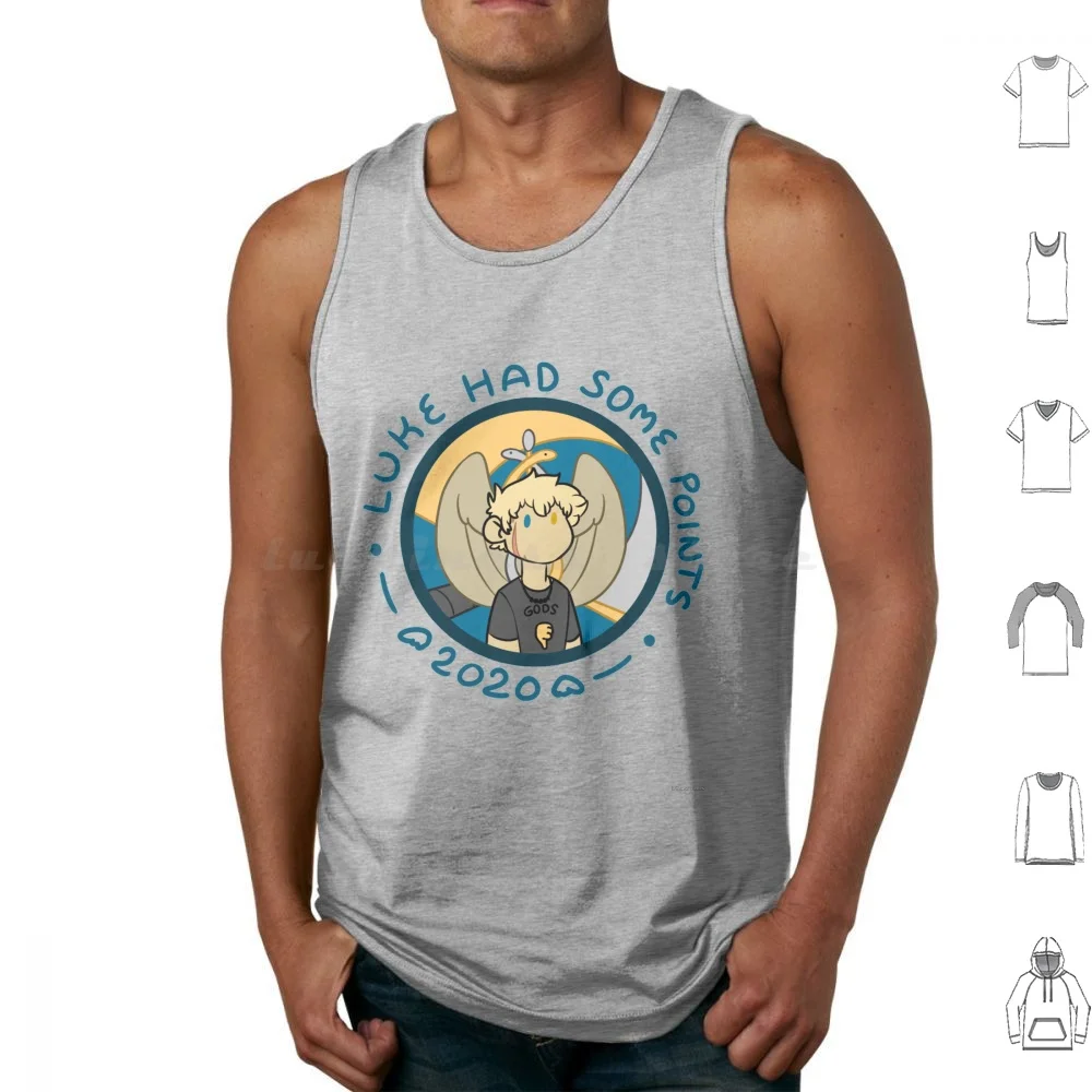 Luke Had Some Points 2020-Blue Text Tank Tops Print Cotton Luke Castellan Pjo Hoo Heroes Of Olympus Percy Jackson Chb