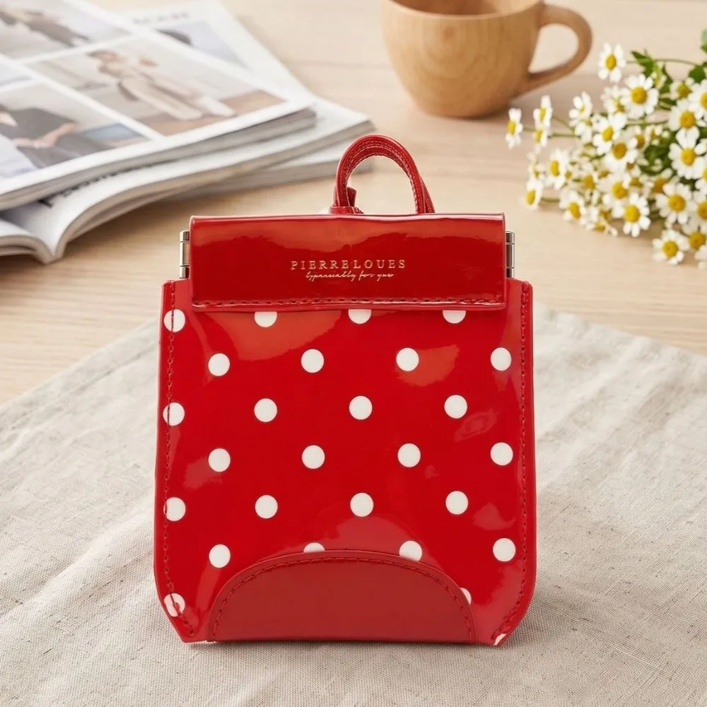 Dopamine Polka Dot Coin Purse Lanyard Sweet INS Mini Card Wallet Card Bag School