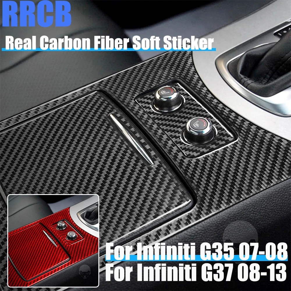 

Настоящее углеродное волокно, автомобильные аксессуары, центральная консоль, держатель для чашки, мягкая наклейка для Infiniti G35 2007-2008 G37 2008-2013