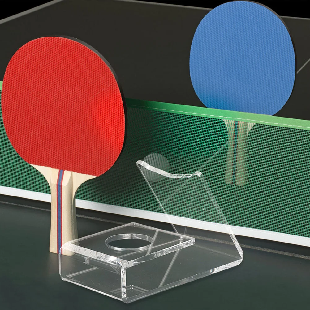 

2Pcs Transparent Acrylic Table Tennis Paddle Holder Display Stand Clear Racket Base for Home Store Sports Equipment