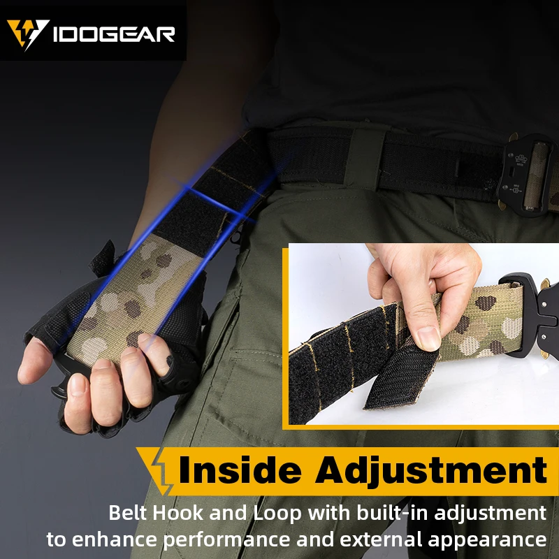 IDOGEAR cinturón táctico de combate de 2 pulgadas hebilla de liberación rápida MOLLE caza deportes al aire libre cinturón para hombre duradero dos