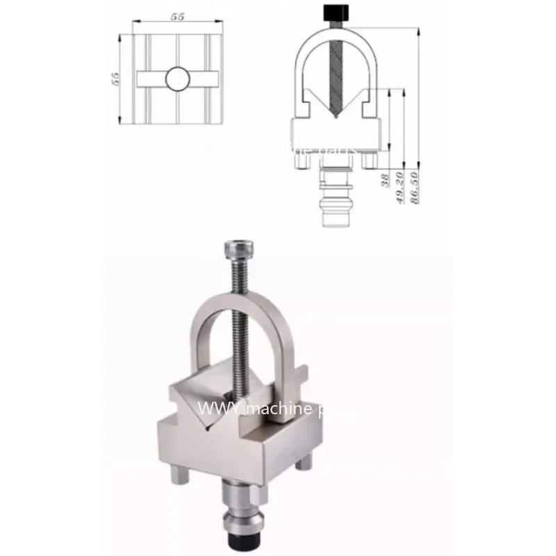 Suitable for V-shaped Wire Cutting Fixture, 55 * 55 * 86.5mm, EDM Machine Tool, Tolerance+-0.00550-53HRC