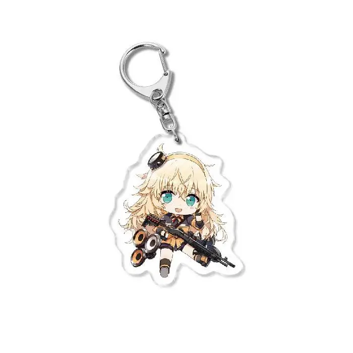 Girls Frontline M4a1 M16a1 Acrylic Keychain Lovely Bag Charms Pendant Fun Key Chain Cute Souvenir Creative Friend Kingring Gift view 2