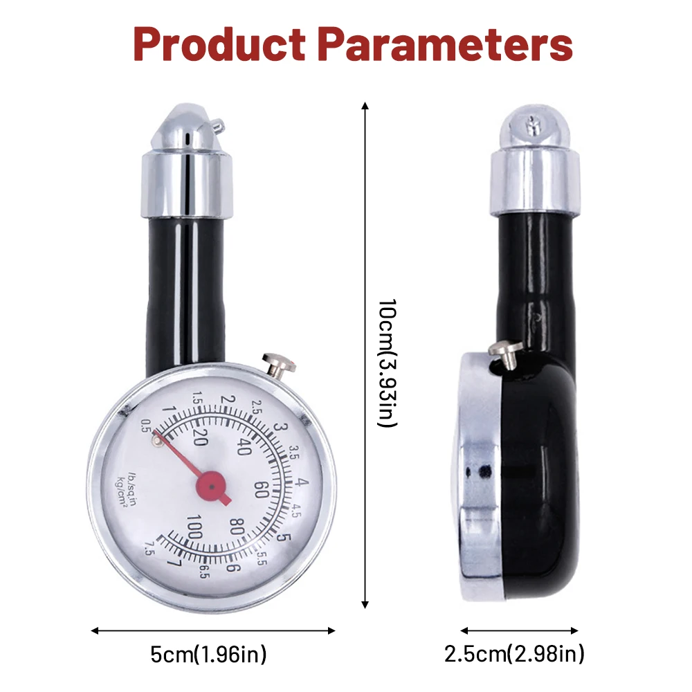 Auto Tire Pressure Gauge Metal Truck Racing Car Tire Pressure Measuring Tool Tyre Meter Vehicle Tester Monitoring System