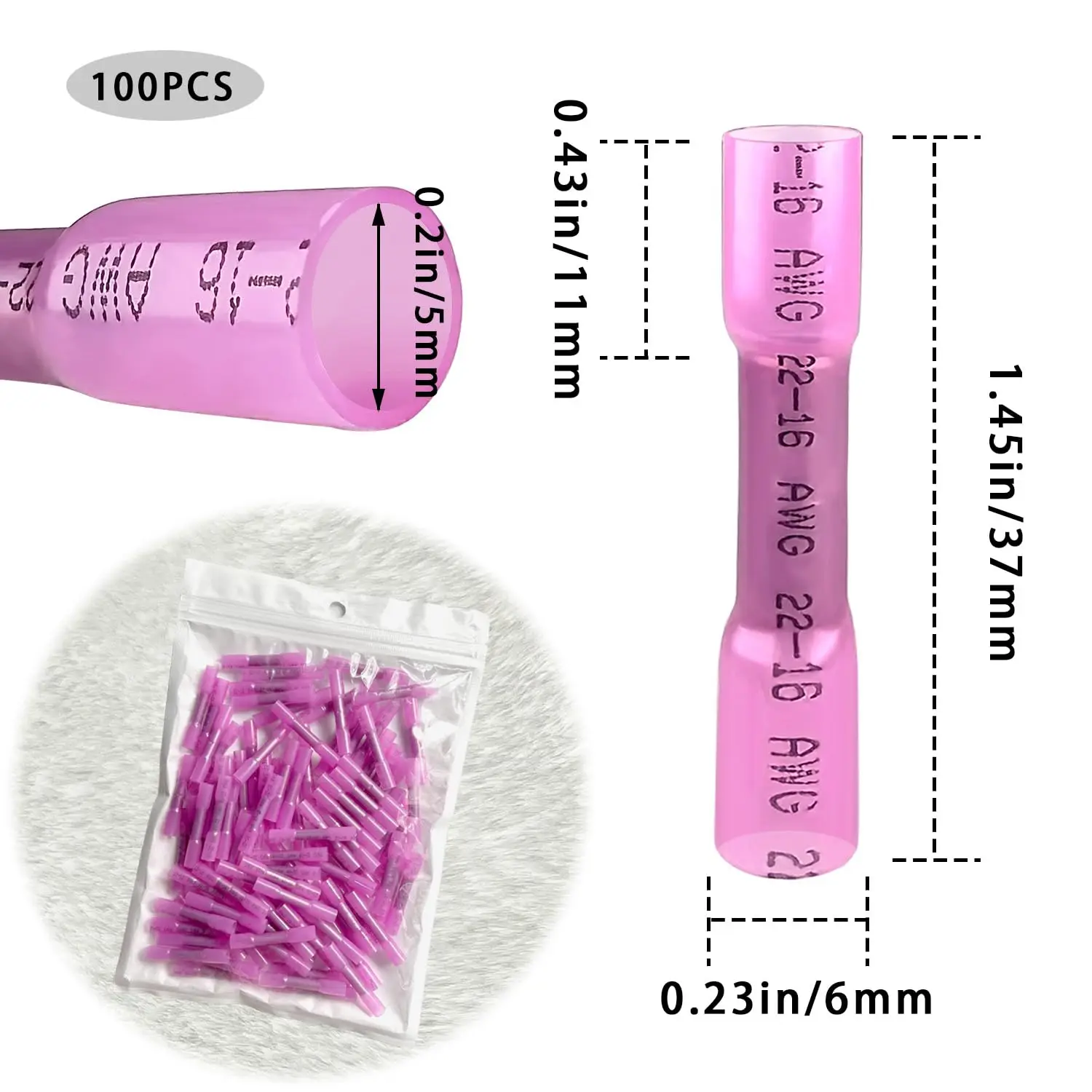 100 Pcs Heat Shrink…