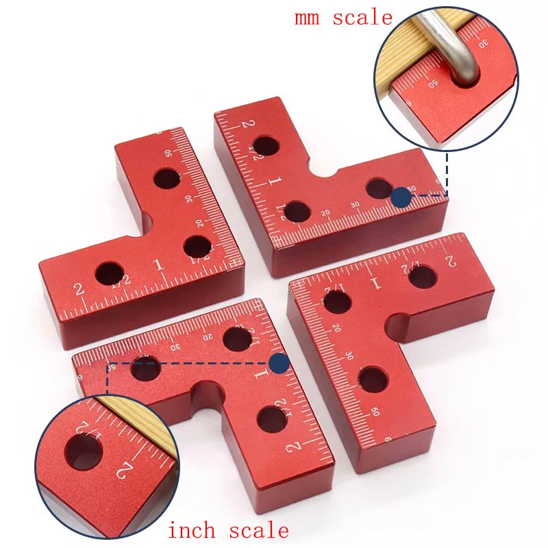 Precise 90 Degrees L-Shaped Auxiliary Fixture Splicing board Positioning Panel Fixed Clip 61x61MM Square Ruler Woodworking Tools