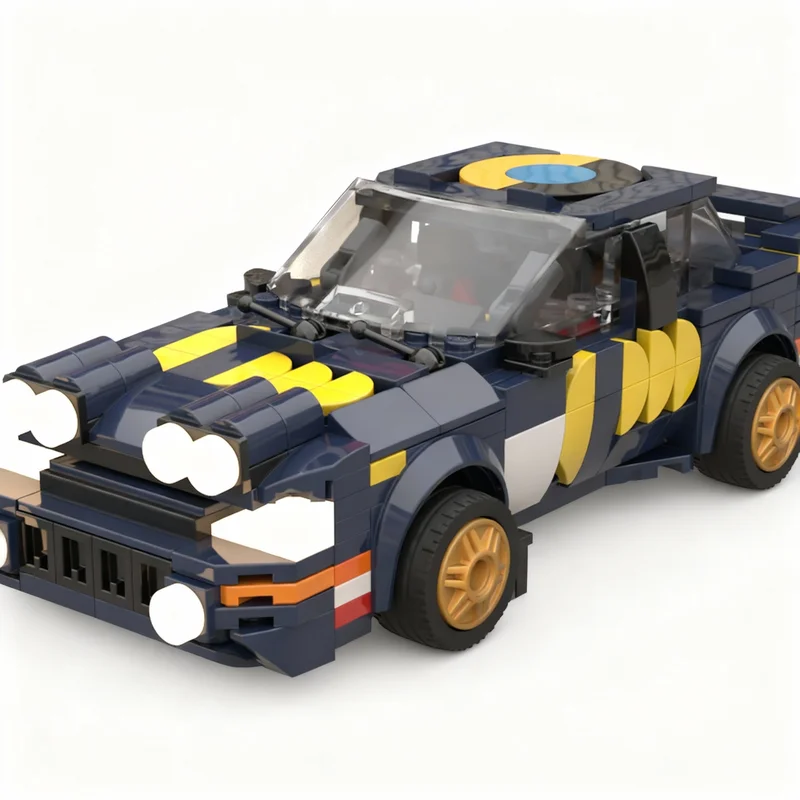 

516PCS MOC City Champions Super Car Subaru Impreza Catalunya 95 Rally Sainz S 555 Lite Series Model Technology DIY Assembly Gift