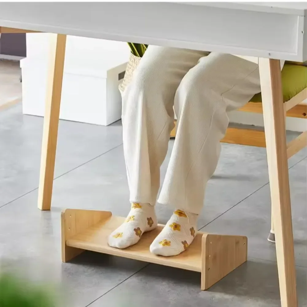Office Footstool Bathroom Footstool Bamboo Product Sloping Small and Flexible Large Stool Adjustable Foot Pedal Under The Table image 5