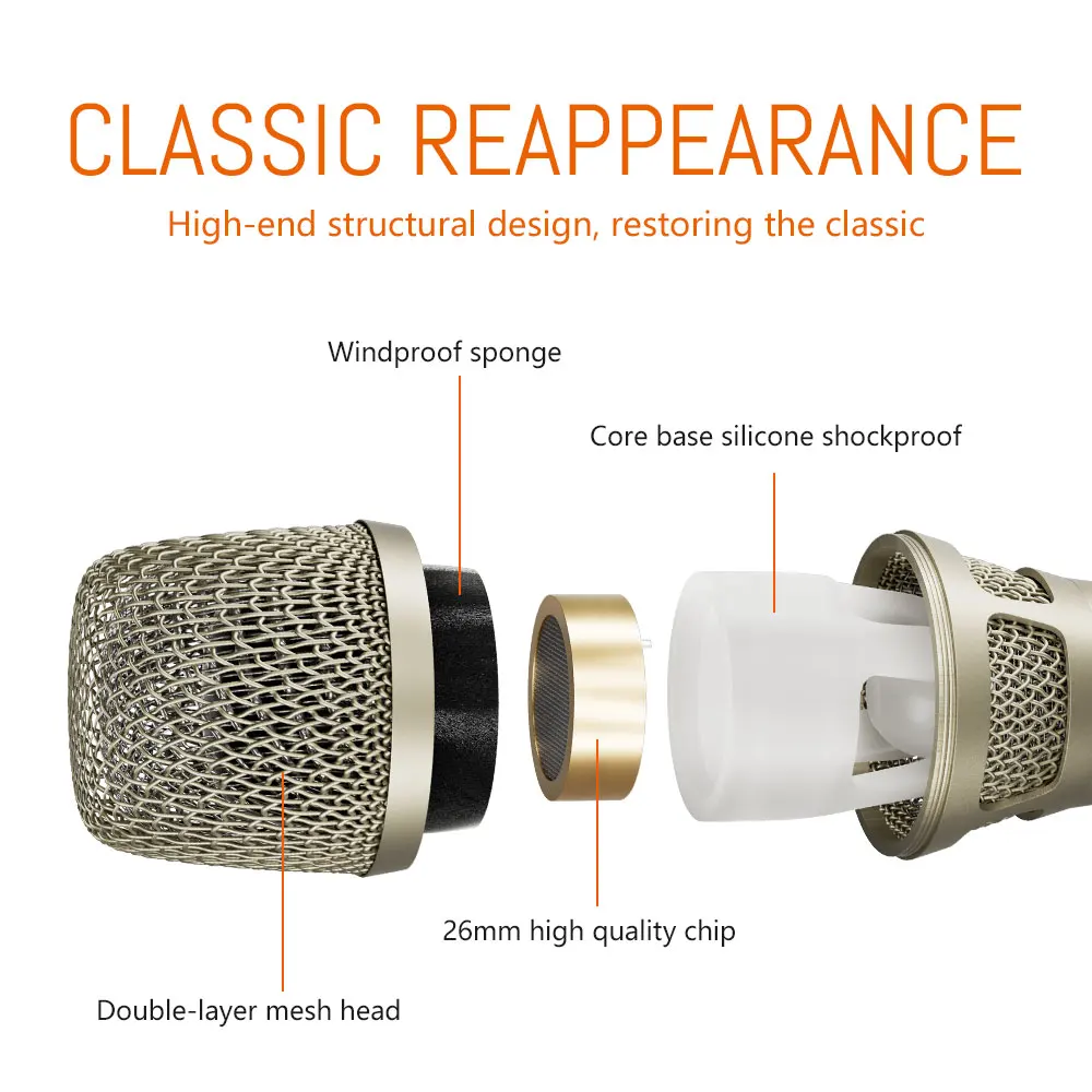ميكروفون تسجيل ديبرا سلكي KMS105 ميكروفون محمول مع مصدر طاقة 48 فولت، جودة صوت احترافية عالية الجودة