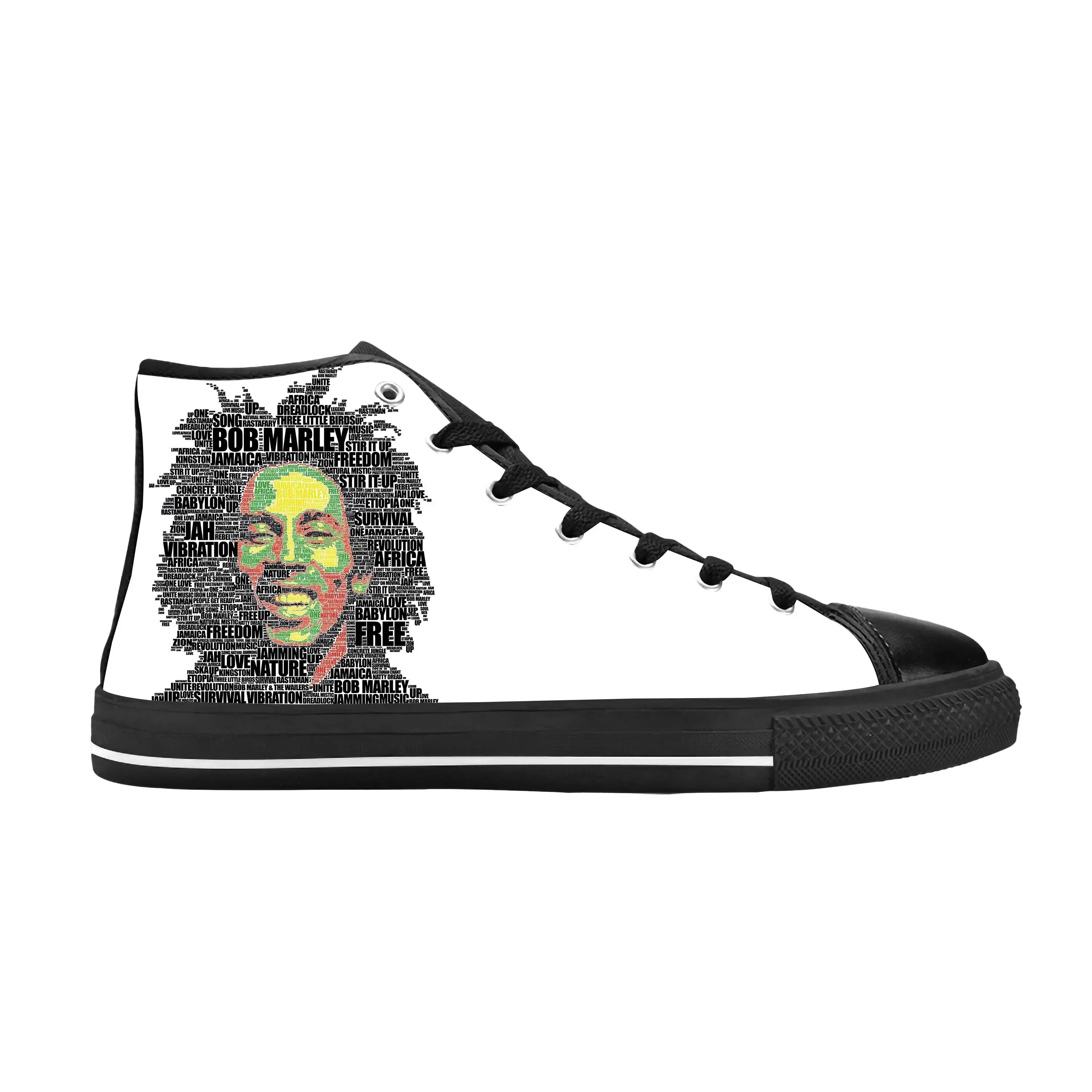 

Hot Cool Summer Fashion Bob Marley High Sneakers Men Women High Quality Fashion Casual Shoes High Help Classic Board Shoes