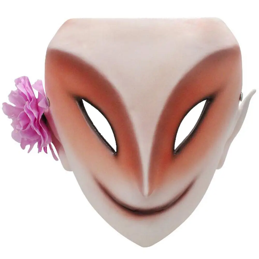 Anime Antique Chinese Fox Mask Tiktok Dance Party Hanfu Dressing Mask Resin Mask Fox Face Mask Wear A Flower Mask Costume Mask