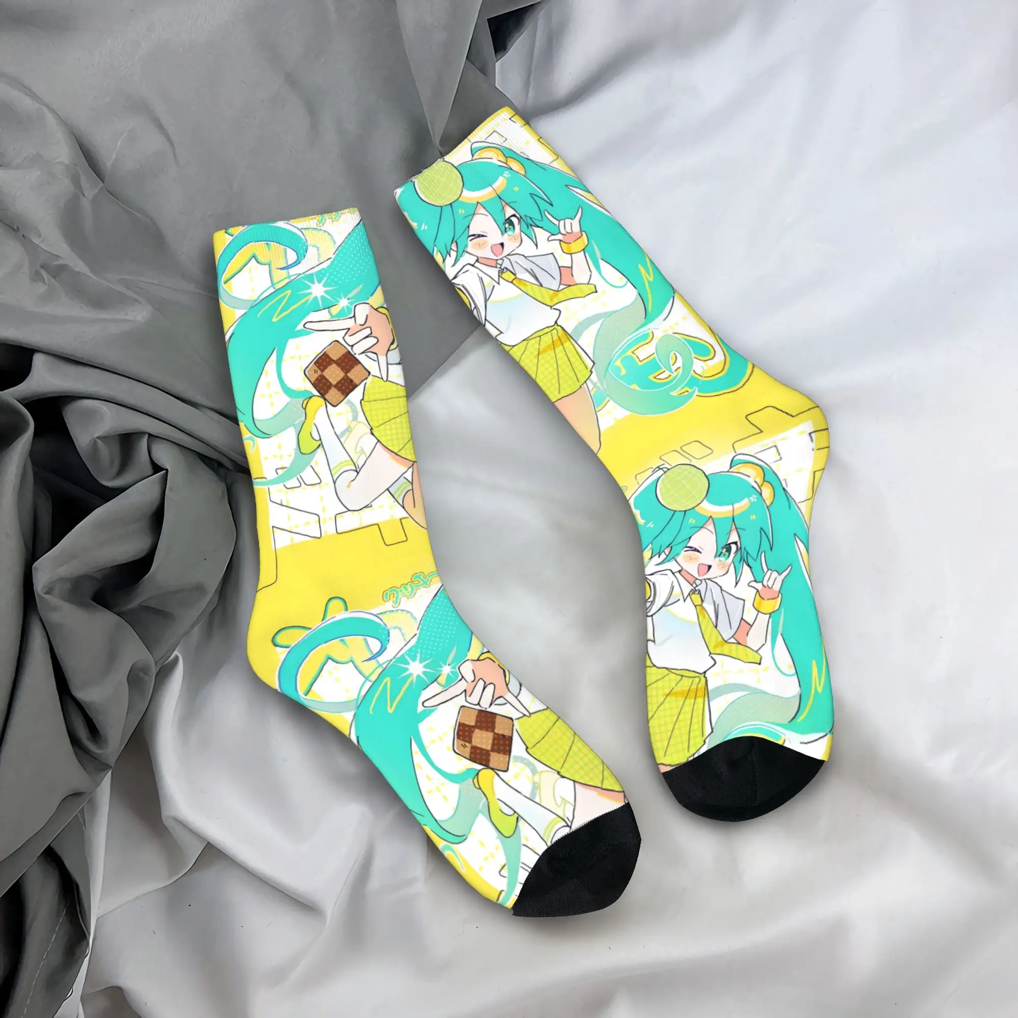 

Custom Hatsuned Mikues Cartoon Dress Socks Men Women Warm Fashion Novelty Voice Anime Crew Socks
