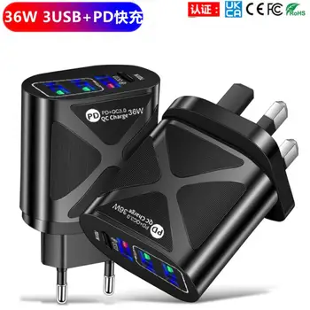 36W PD + QC3.0 2.4A çift USB hızlı şarj cep telefonu şarj PD ile çok Port USB şarj kafa seyahat hızlı şarj