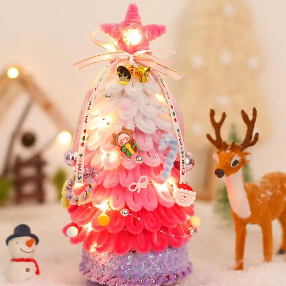 Christmas Pipe Cleaners DIY Twist Stick Christmas Tree Set Decorative Party Decor Soft Plush for Boys Girls Gift Craft Supplies