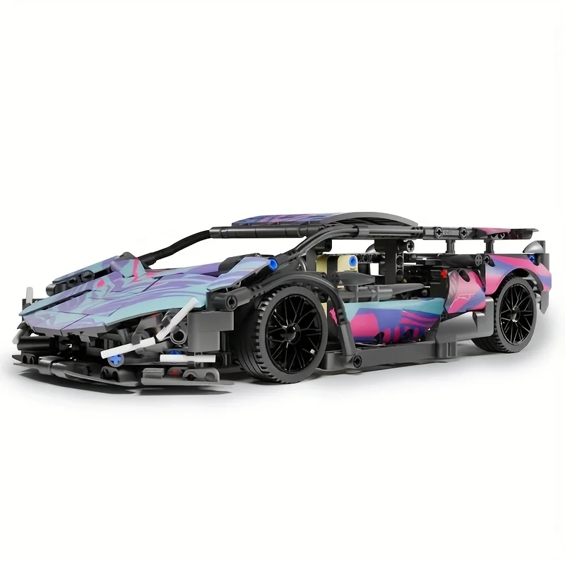 Technical Purple Sian Sport Car Building Blocks Assemble Bricks Vehicle Construction Toy Gift For Children Kids