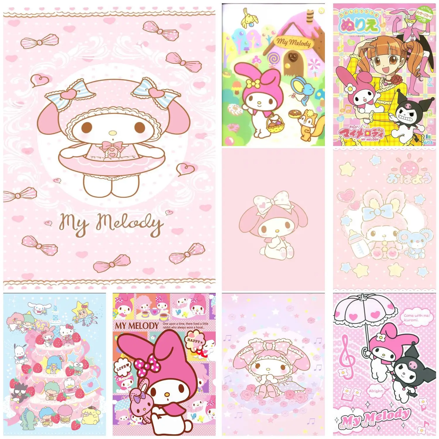 

my melody Anime Video Game Canvas Art Poster and Wall Art Picture Print Modern Family bedroom Decor Posters