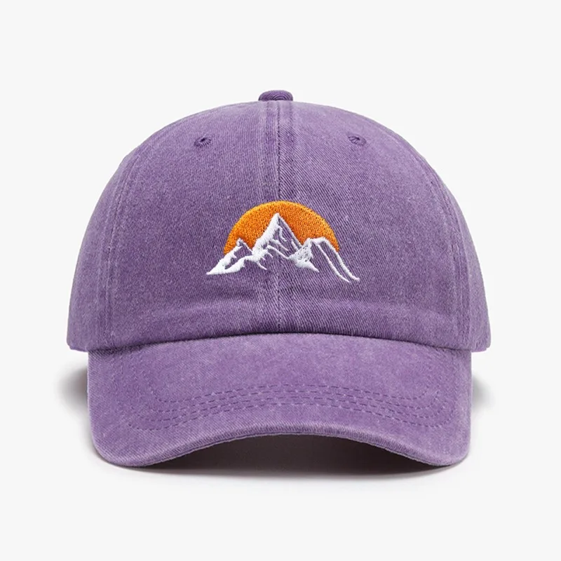 1pc unisex geborduurde zonsondergang honkbalhoed, effen kleur verstelbaar buiten casual sport zachte trucker hoed, geschikt voor dagelijks gebruik