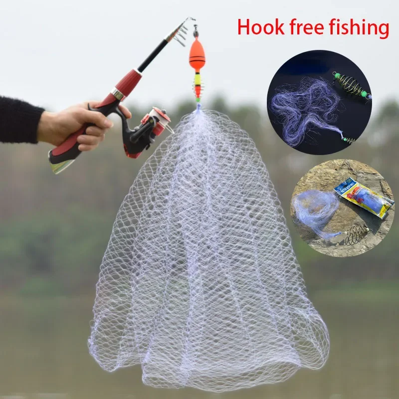 Fishing Net Trap Mesh Luminous Bead Netting Sea Fish Net Tackle Design Copper Shoal Cast Gill Feeder Fishing Trap