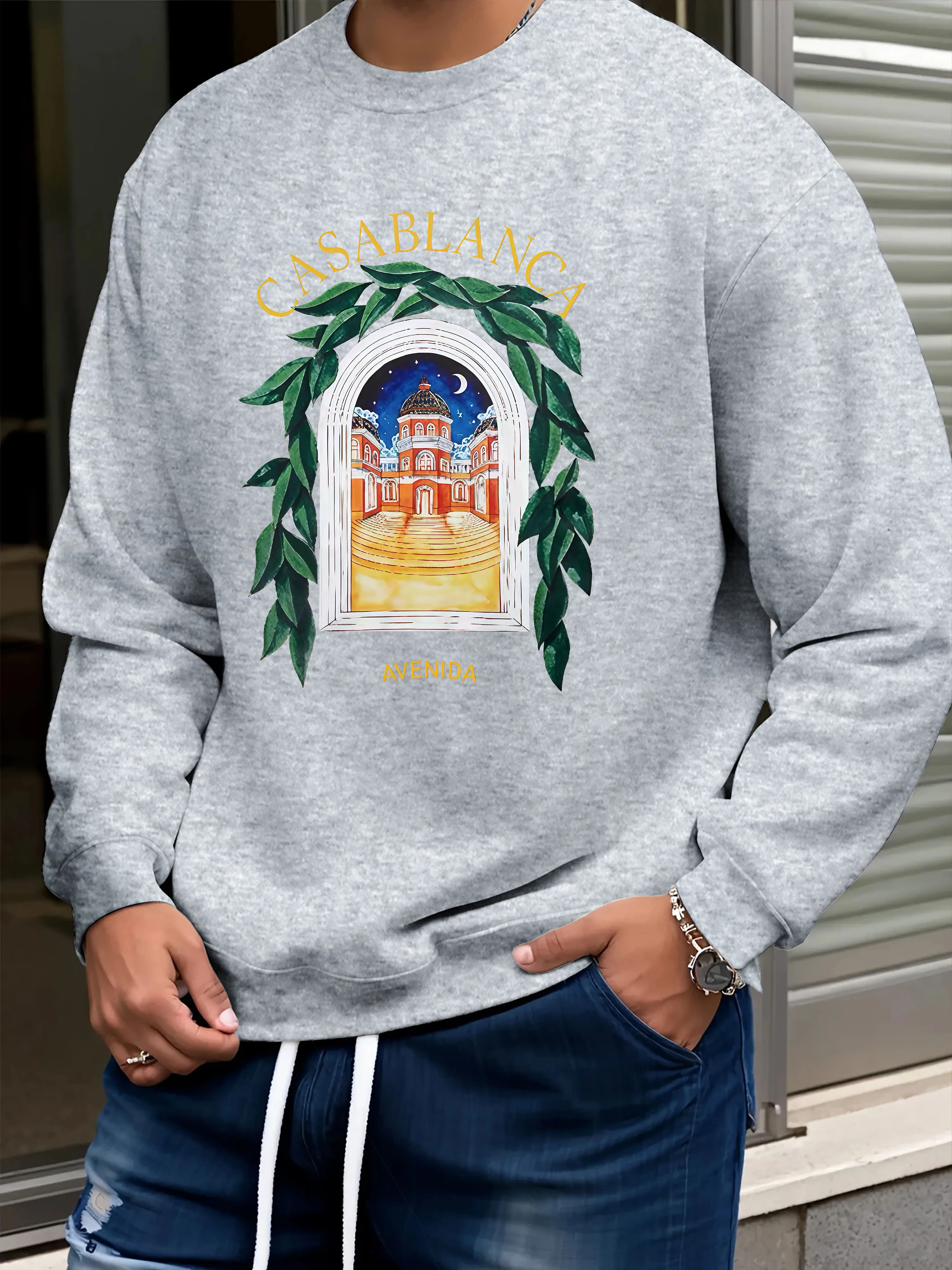 سويت شيرت رجالي بطبعة جرافيك من Ling Moyun - نسيج بوليستر ناعم مريح #1