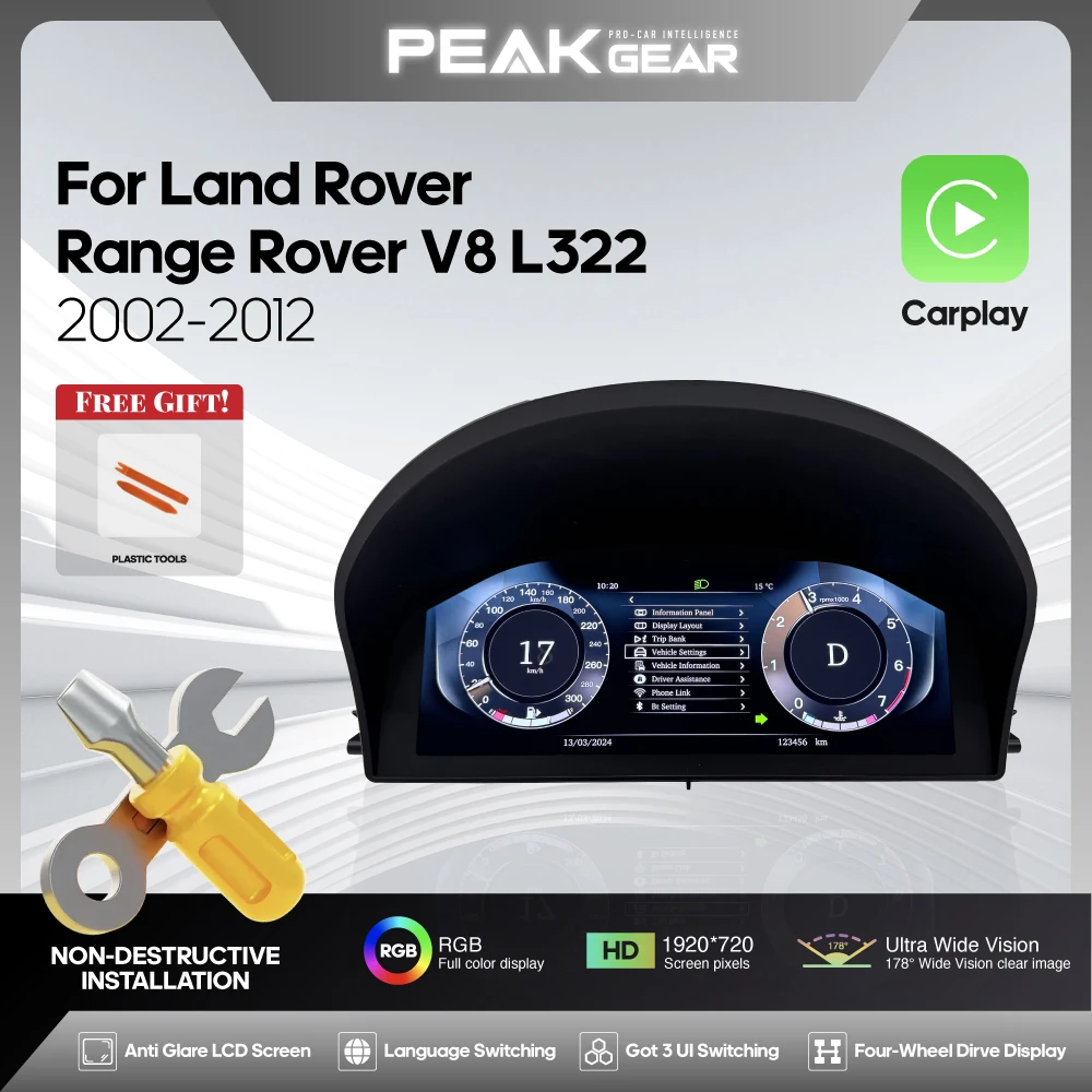 

For Land Rover Range Rover V8 L322 2002-2012 Carplay Digital Cluster Carplay Dashboard Cockpit Virtual Instrument