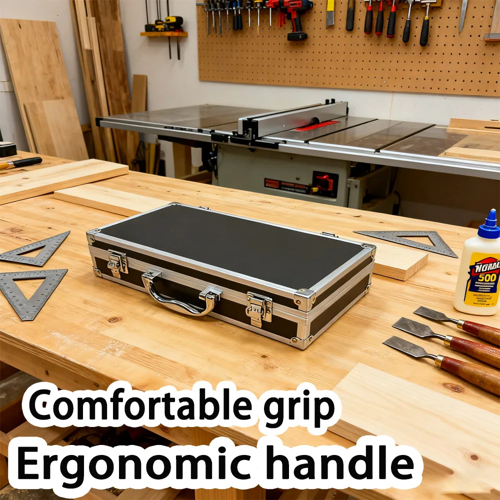 Cassetta degli attrezzi Custodia per strumenti in alluminio Scatola di immagazzinaggio Attrezzatura portatile Cassetta degli attrezzi Scatole per organizer Valigia in alluminio con custodia rigida grande