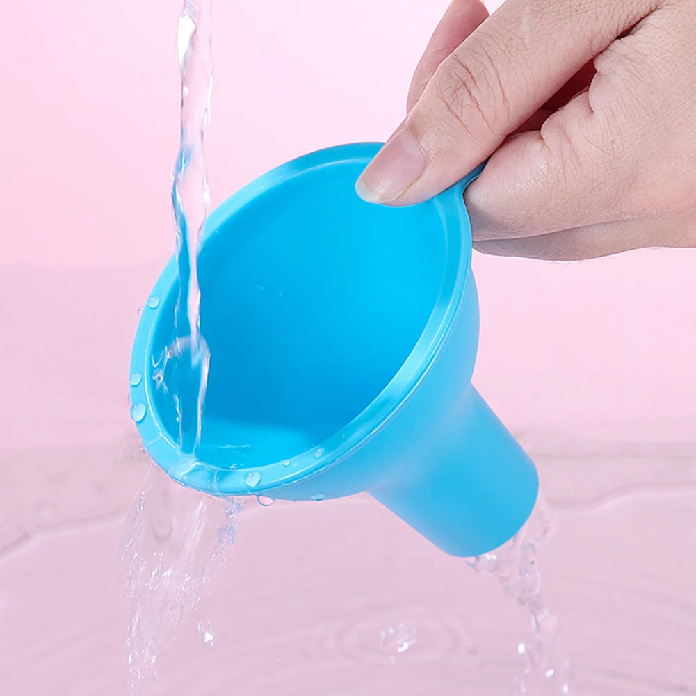 1pc Silicone Food Grade Funnel Portable Oil Pot Funnel Household Liquid Dispensing Durable Funnel Be Hung Kitchen Cooking Tools