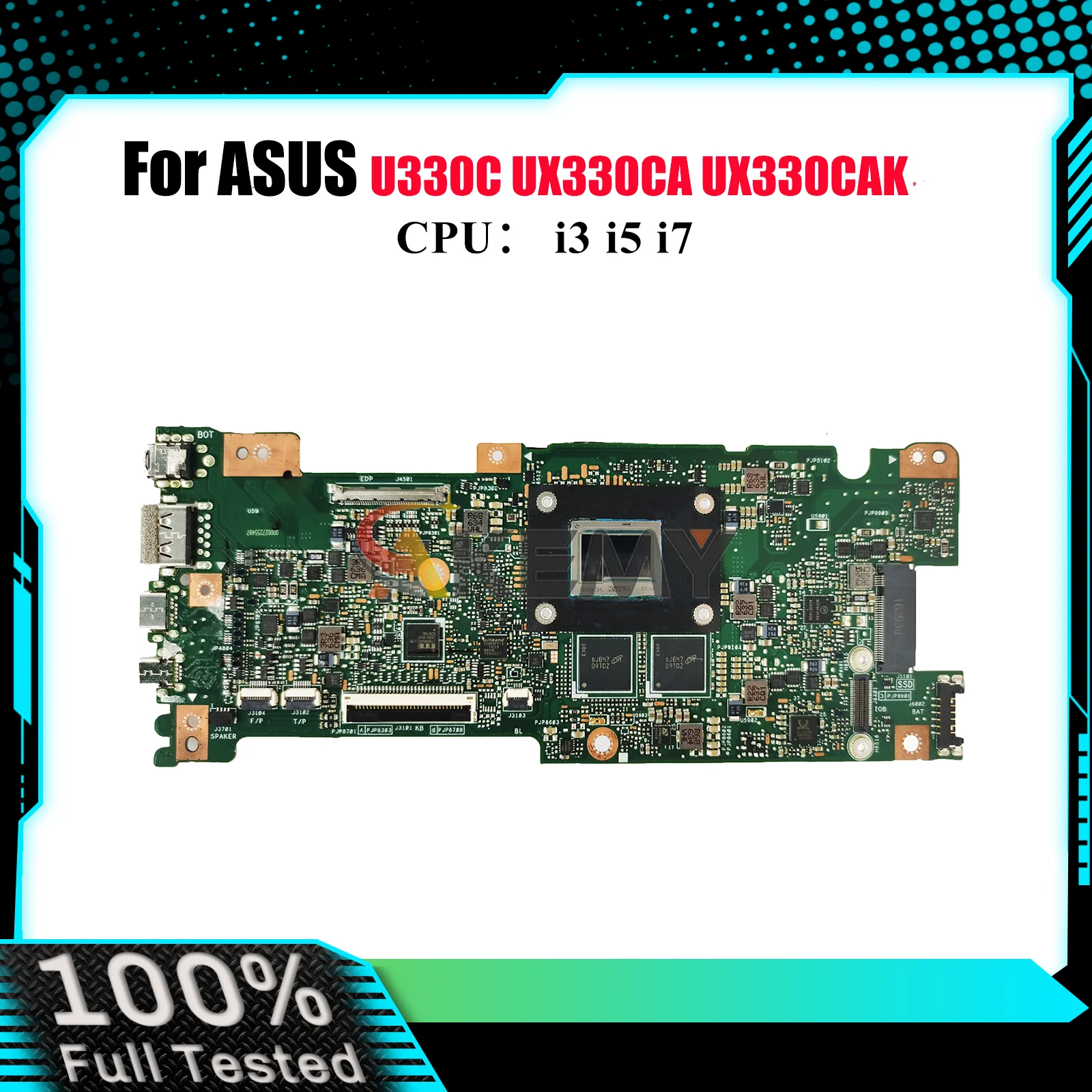 

UX330CA Laptop Motherboard For ASUS ZenBook UX330C UX330CAK UX330CA U330C Notebook Mainboard With i3 i5 i7 CPU 100% tests OK stk