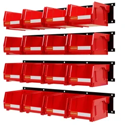 LEADLOONG Durable Wall Mount Organization 49.7*11.4 CM/19.6*4.5 INCH Metal Pegboard For Parts Bin Organizereo