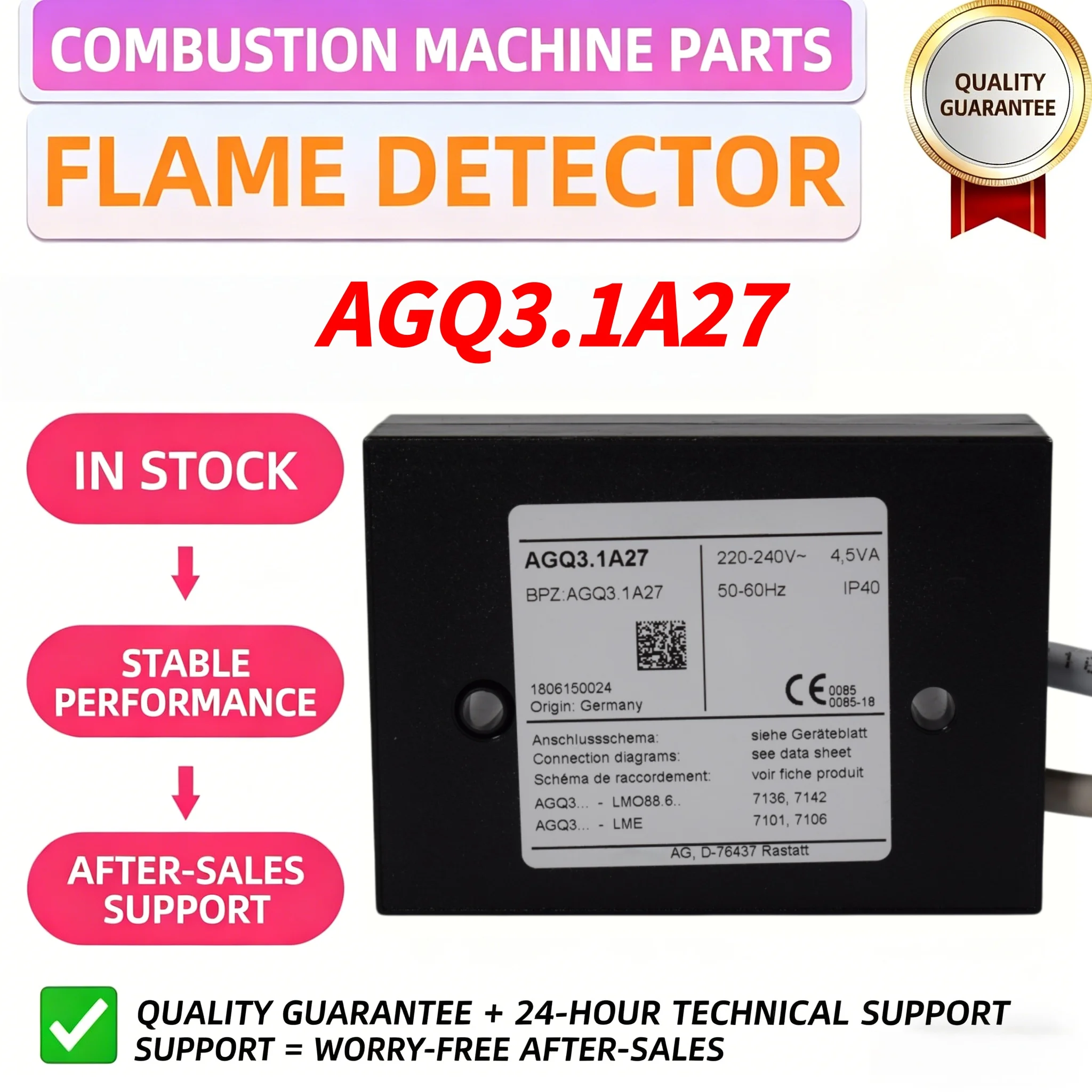 

Flame Transfer Connection Module AGQ3.1A27 Boiler Flame Converter Burner Flame Amplifier Combustion Control Parts 24h Fast Shipp
