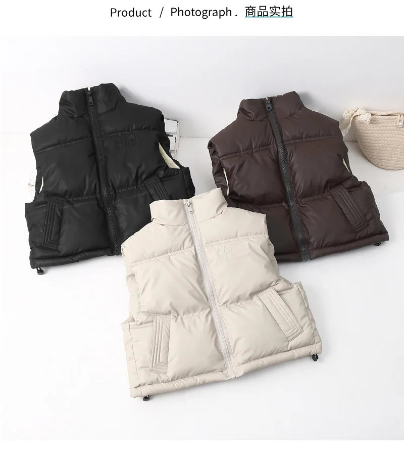 Dicke Weiche Weste für Jungen und Mädchen, Kinder Herbst Winter Winddichte Warme Weste, Baby Freizeitweste, Schüler Outdoor Campus Sportweste, Kinder – Detail 6