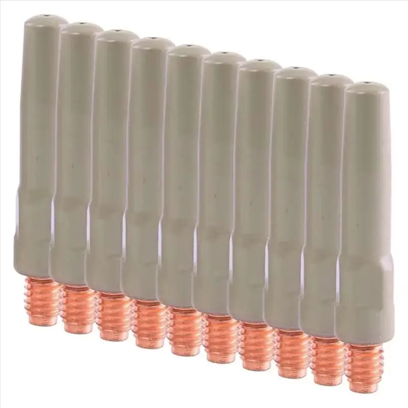 

AT13 10 шт., сварочные насадки с антипригарным покрытием, аксессуары для сварочной горелки, контактные насадки с покрытием, сварочные аксессуары 0,8 мм