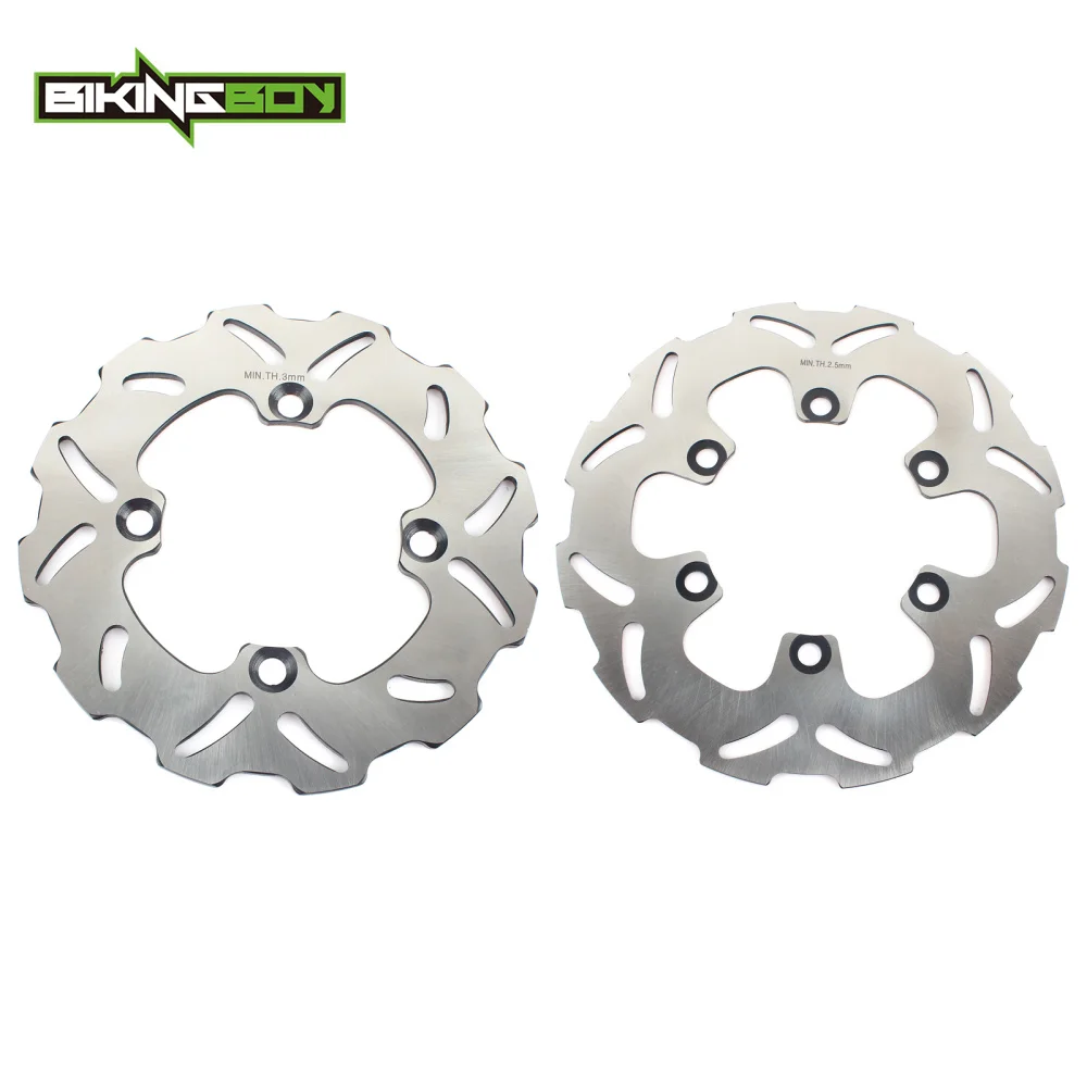 BIKINGBOY Front Rear Brake Discs Disks Rotor For KX85 00-21 KX100 05-17 KX80 84-99 KX 85 BIG WHEEL 01-21 06 07 08 09 10 11 12 13