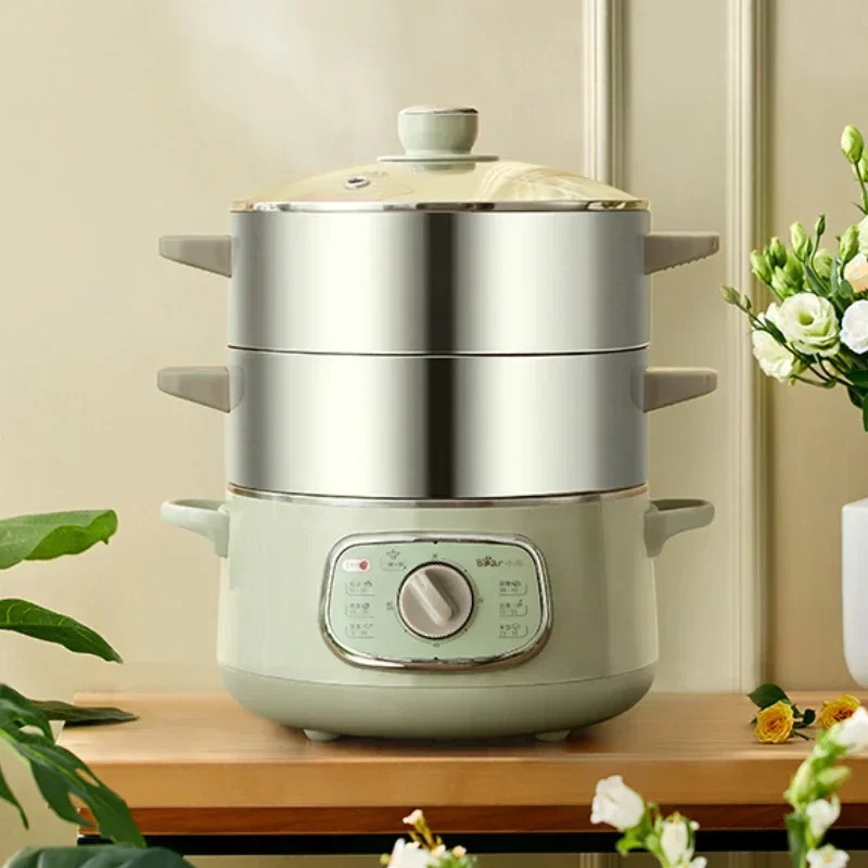 Electric steamer multifunctional household three-layer steamer steaming and stewing all-in-one pot steamer breakfast machine