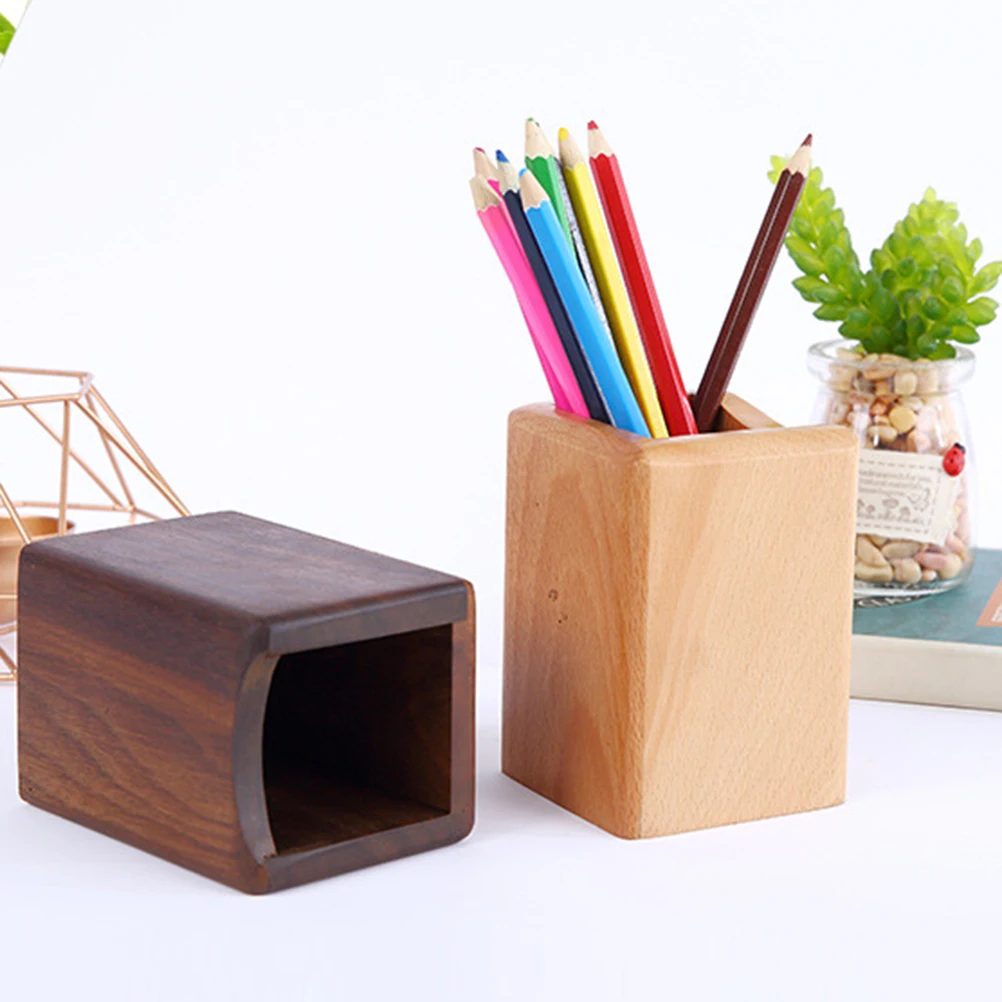 

Desktop Wooden Pen Holder Work Pencil Stand Bamboo Office Supplies Organizer Stationery