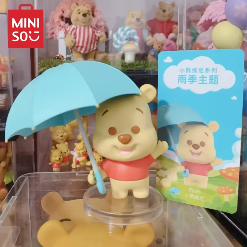 

MINISO Kawai Винни-Пух серии дождливый сезон тематическая фигурка глухая коробка мультяшные украшения лучший подарок на день рождения для подруги