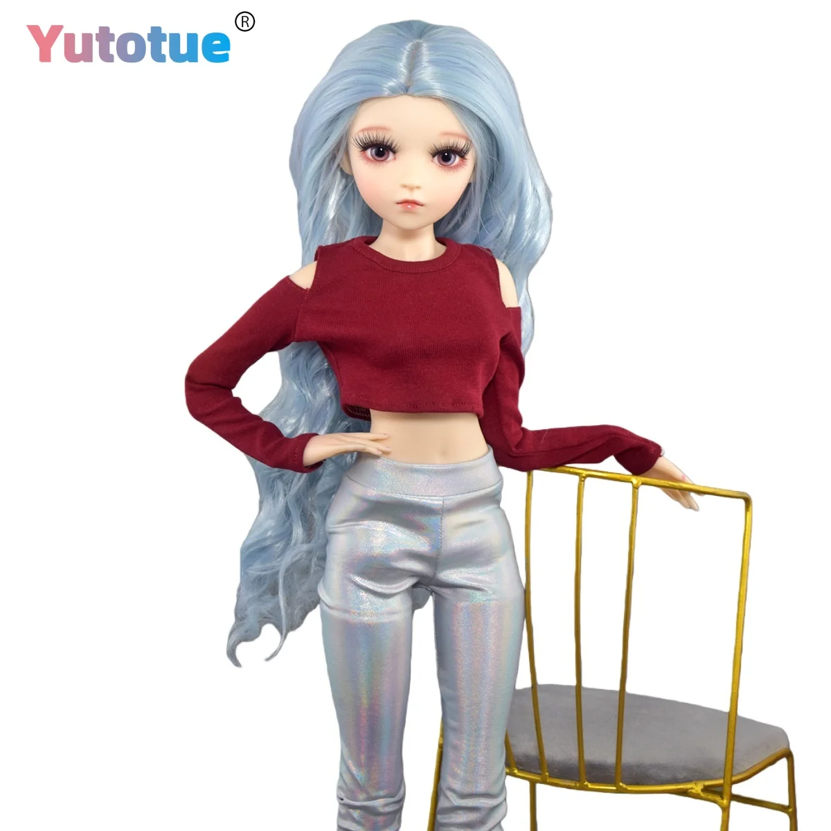 

YUTOTUE 60cm Height Fashion Doll Upgrade Makeup Wigs Top Pants Shoes Full Set Lifelike BJD Doll Toy