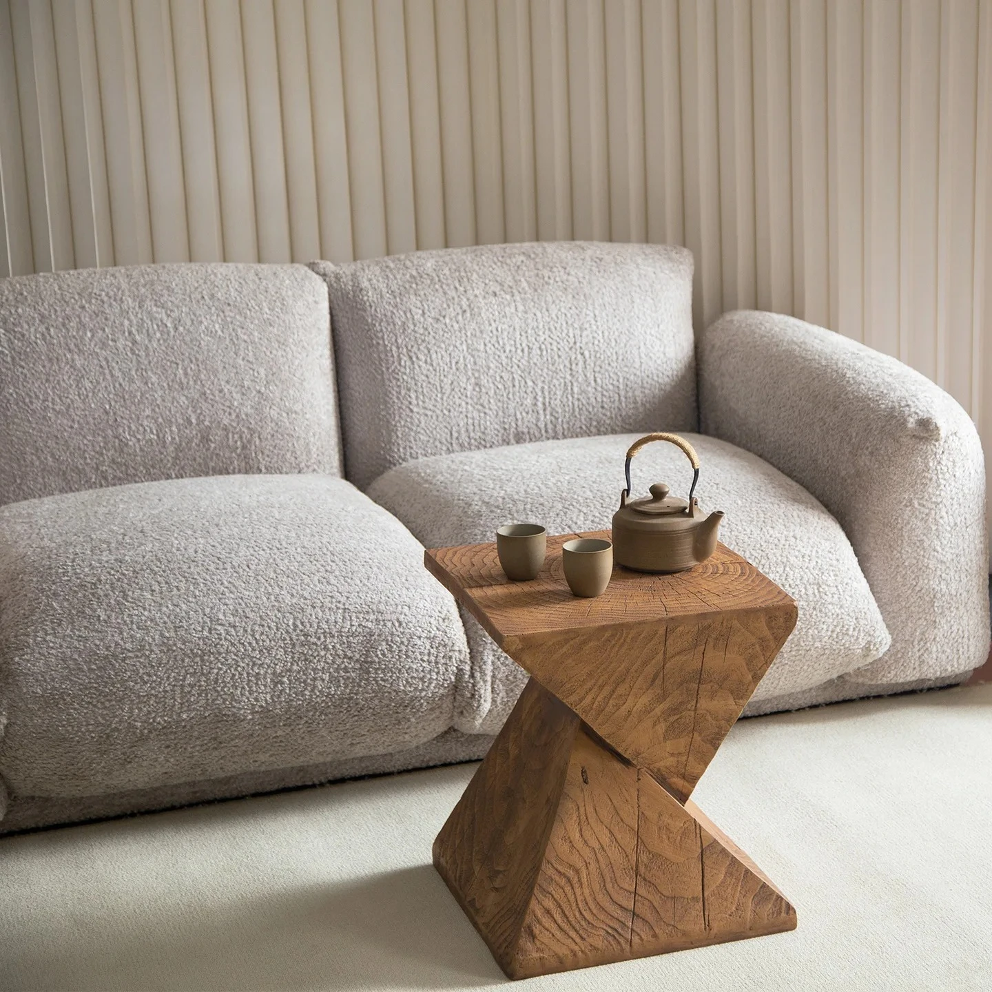 wind imitation wood edge few living room small apartment designer creative coffee table irregular geometric shape